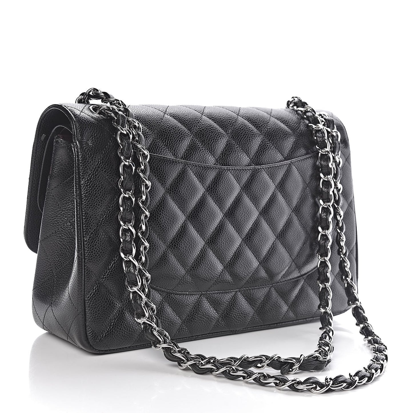 Caviar Quilted Jumbo Double Flap Black