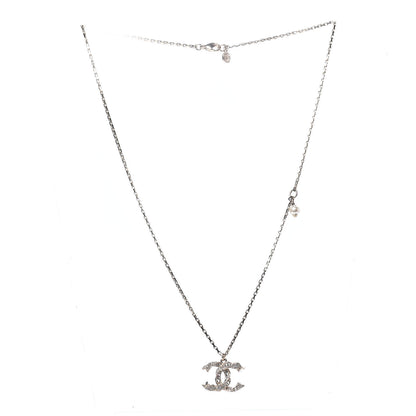 Chanel Crystal CC Pendant Necklace Gold 2 of 4