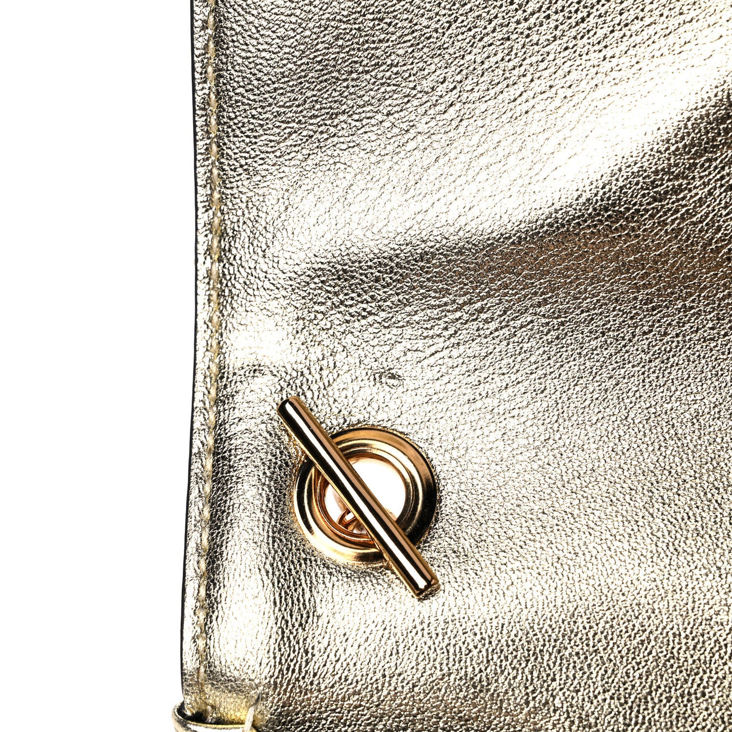 Metallic Nappa Quilted Small Medusa Chain Crossbody Gold