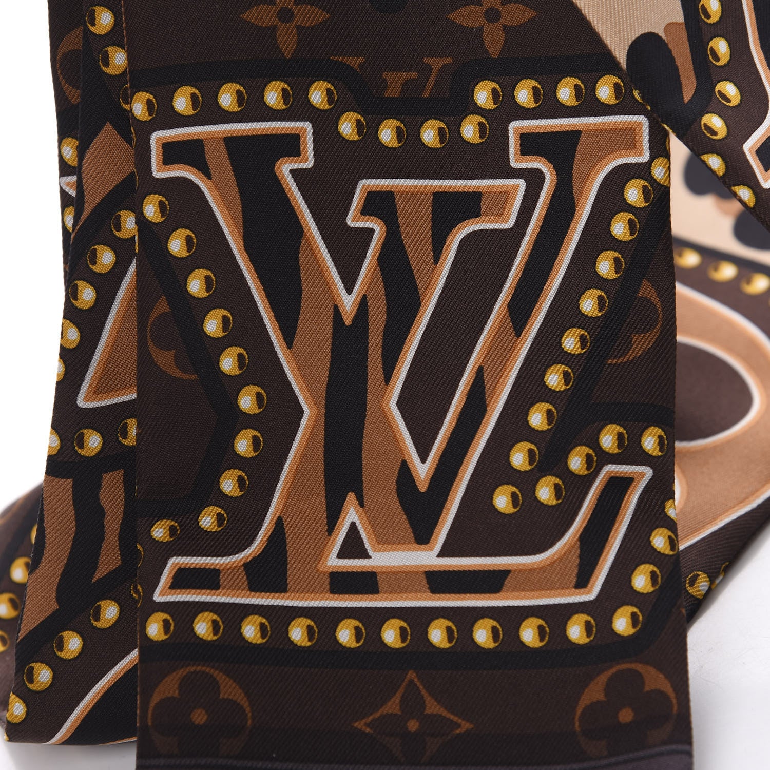 Louis Vuitton Silk Monogram LV World Bandeau Brown 4 of 4