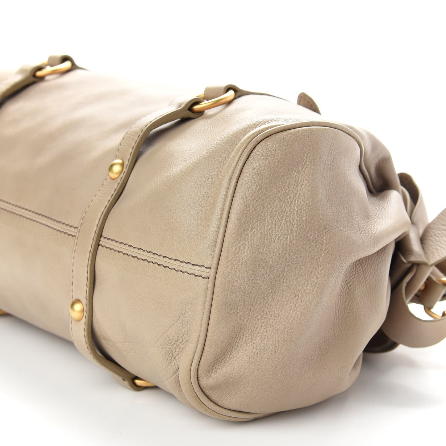 Vitello Lux Medium Bow Bag Alluminio