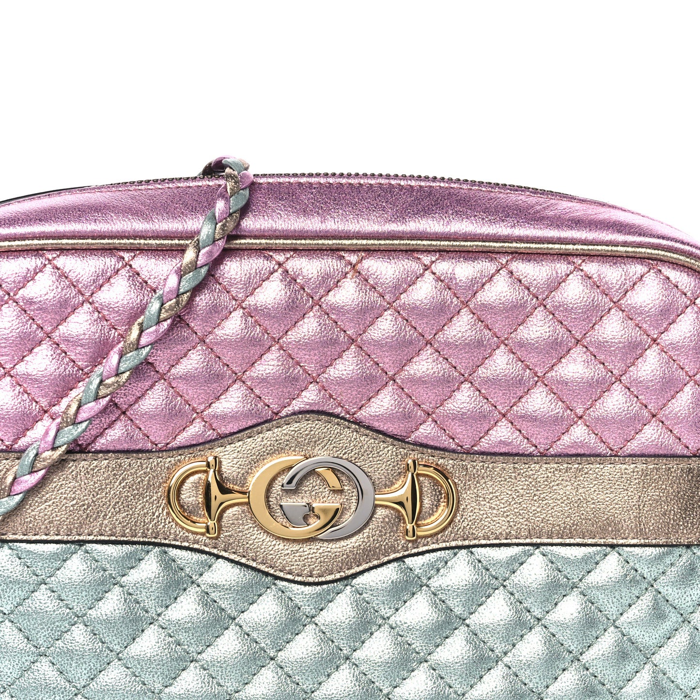 Laminated Nappa Trapuntata Small Zumi Shoulder Bag Rosa Lago Rame