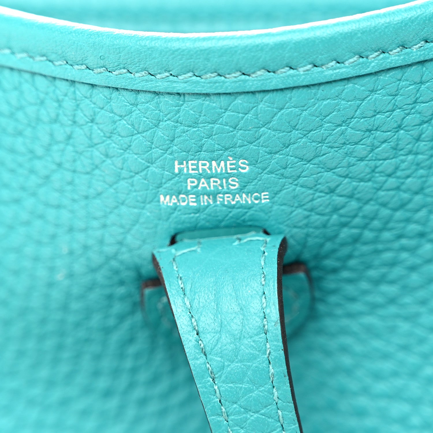 Hermes Taurillon Clemence Evelyne TPM Bleu Paon 6 of 11