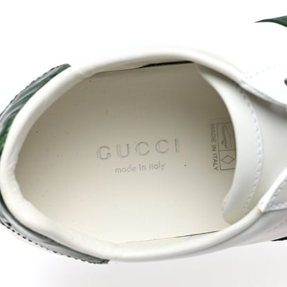 Gucci Calfskin Crocodile Web Womens Ace Sneakers 35 White Green 7 of 9
