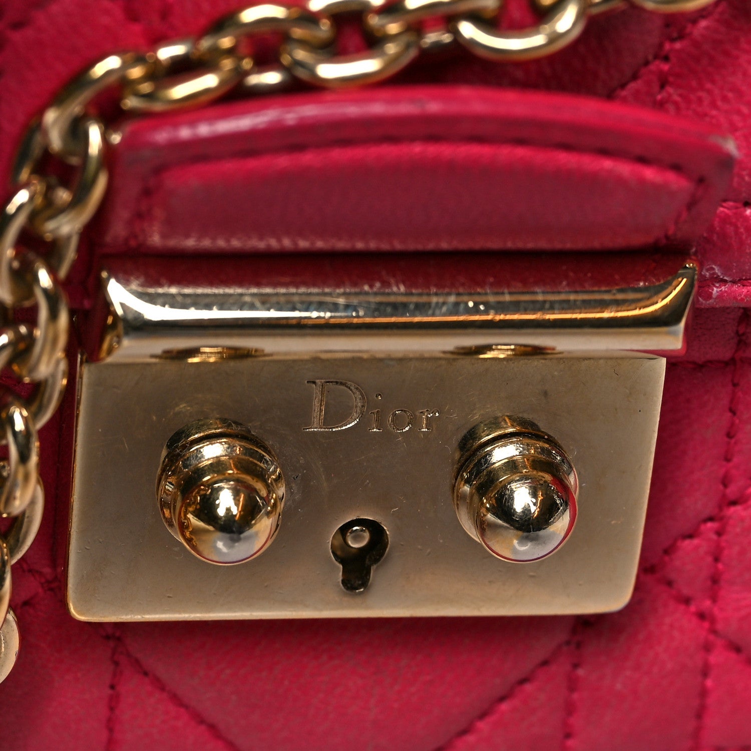 Christian Dior Lambskin Cannage Miss Dior Promenade Pouch Fuchsia 21 of 21