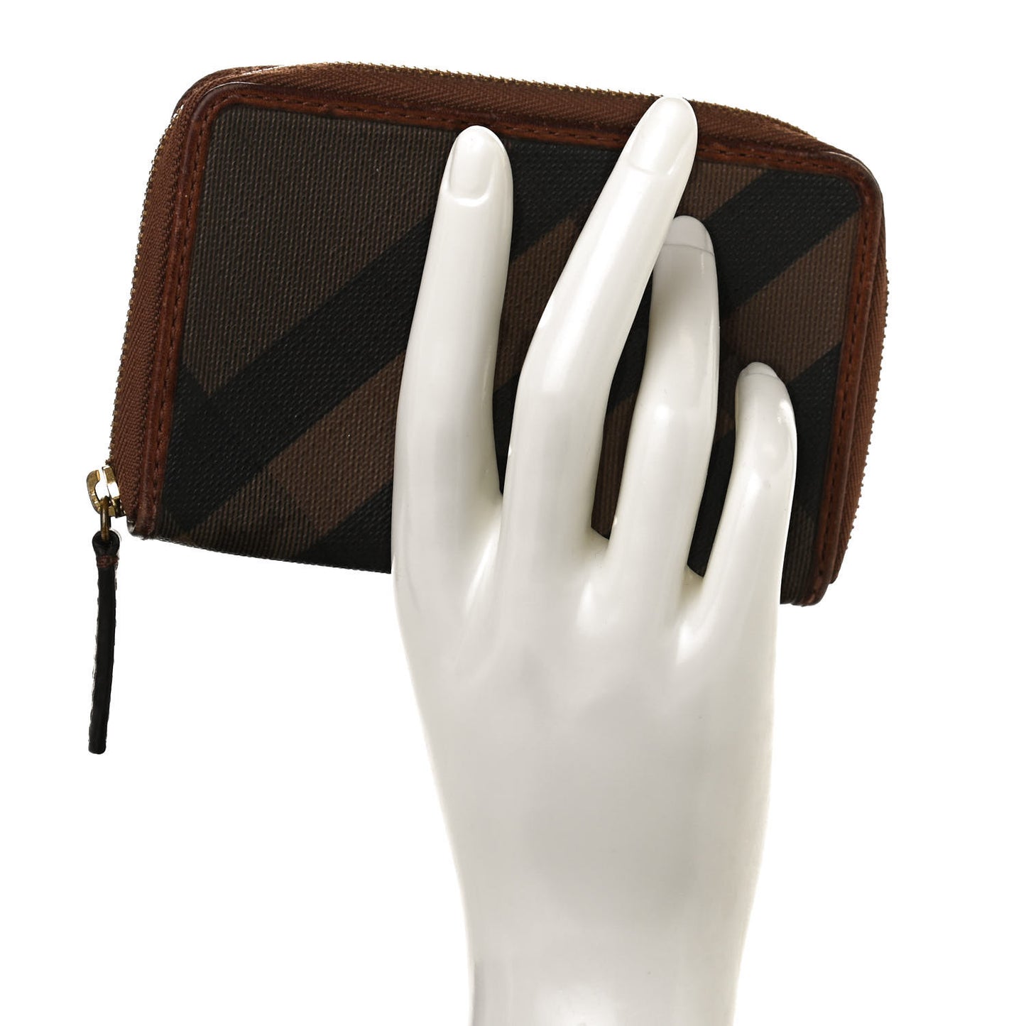 Smoked Check Zip Around Wallet