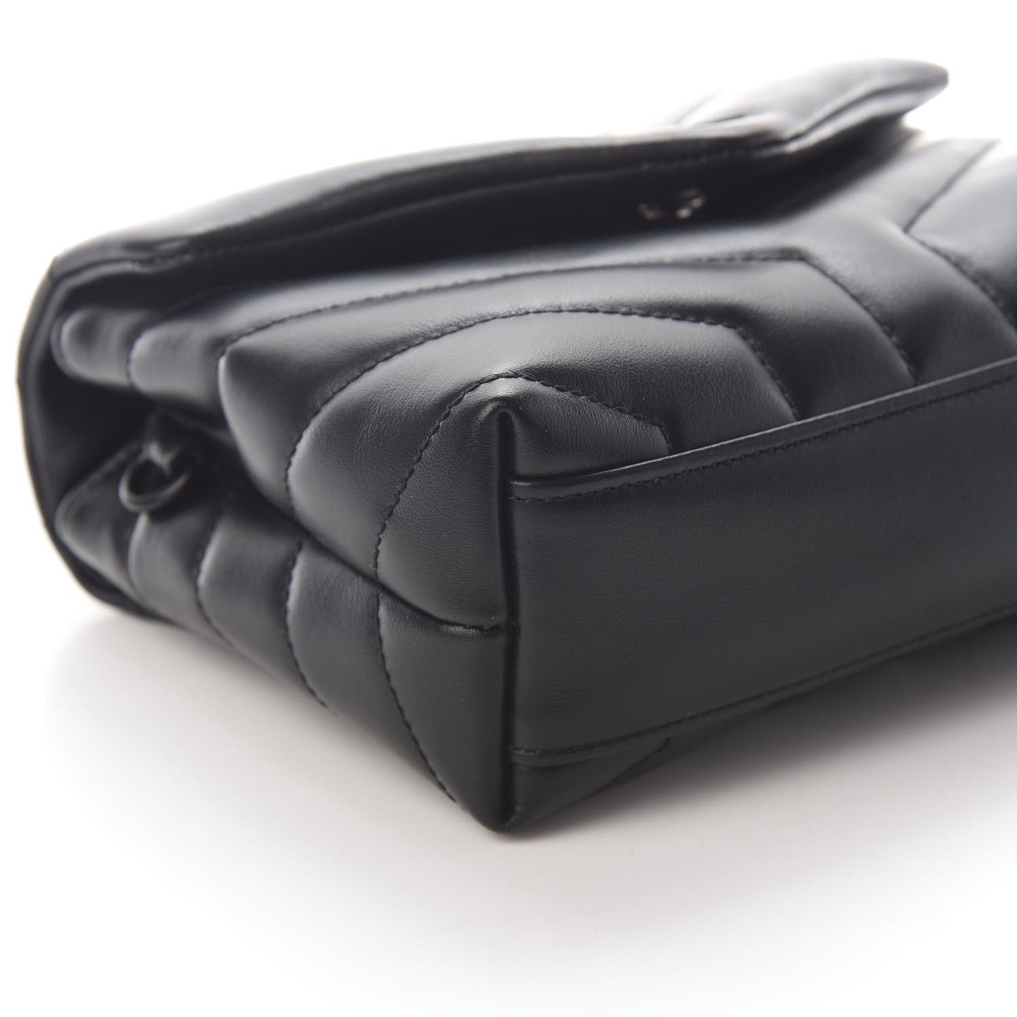 Calfskin Y Quilted Monogram Toy Loulou Crossbody Bag Black