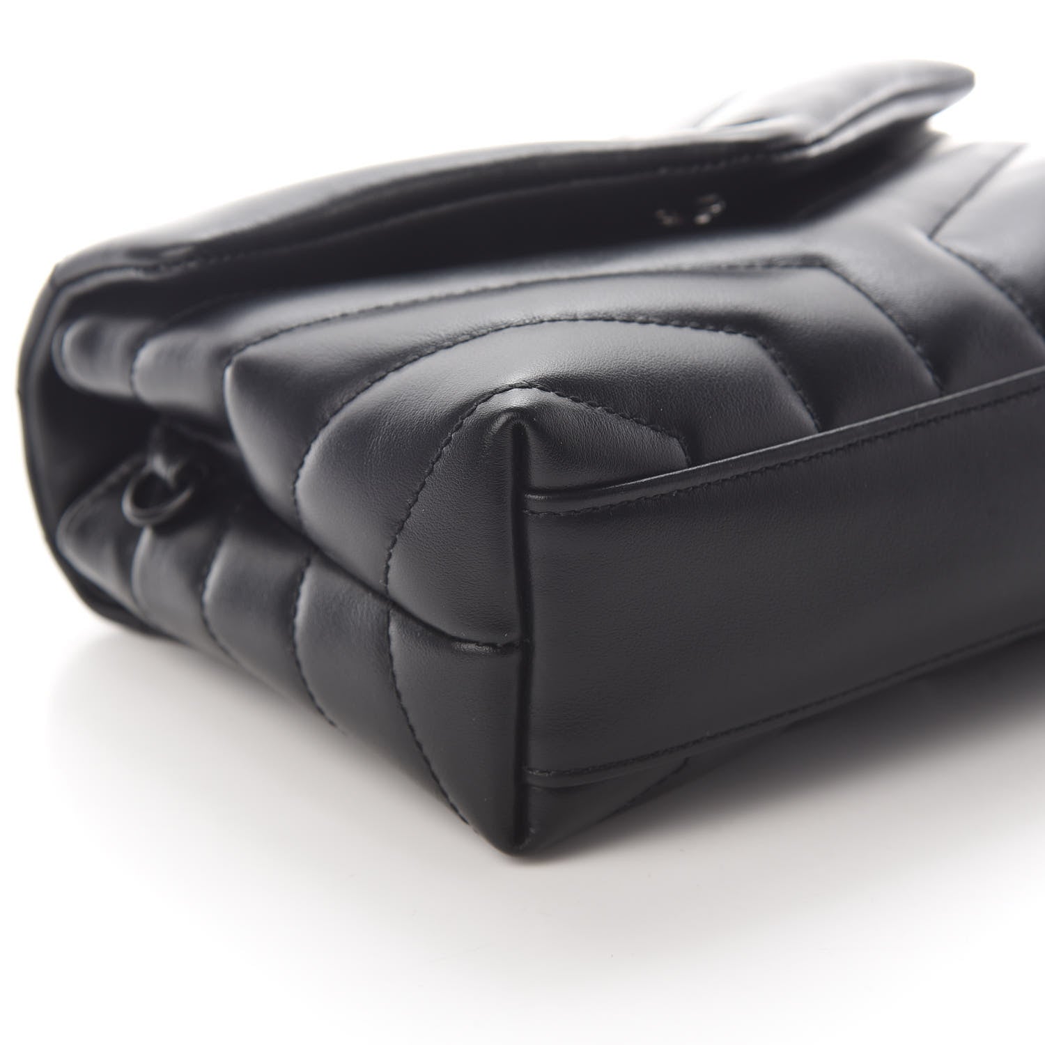Saint Laurent Calfskin Y Quilted Monogram Toy Loulou Crossbody Bag Black 7 of 8