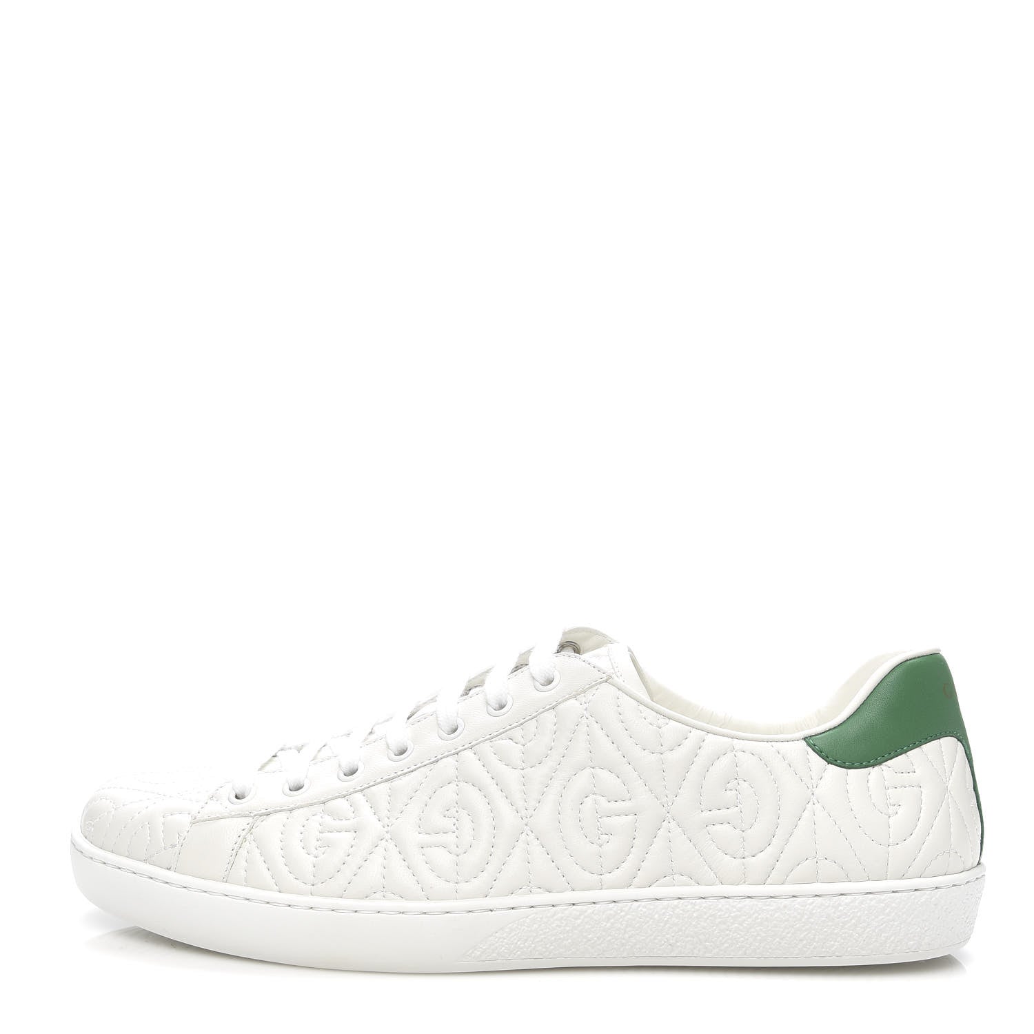 Gucci Nappa G Rhombus Mens Ace Sneakers 11 Great White Green 1 of 9