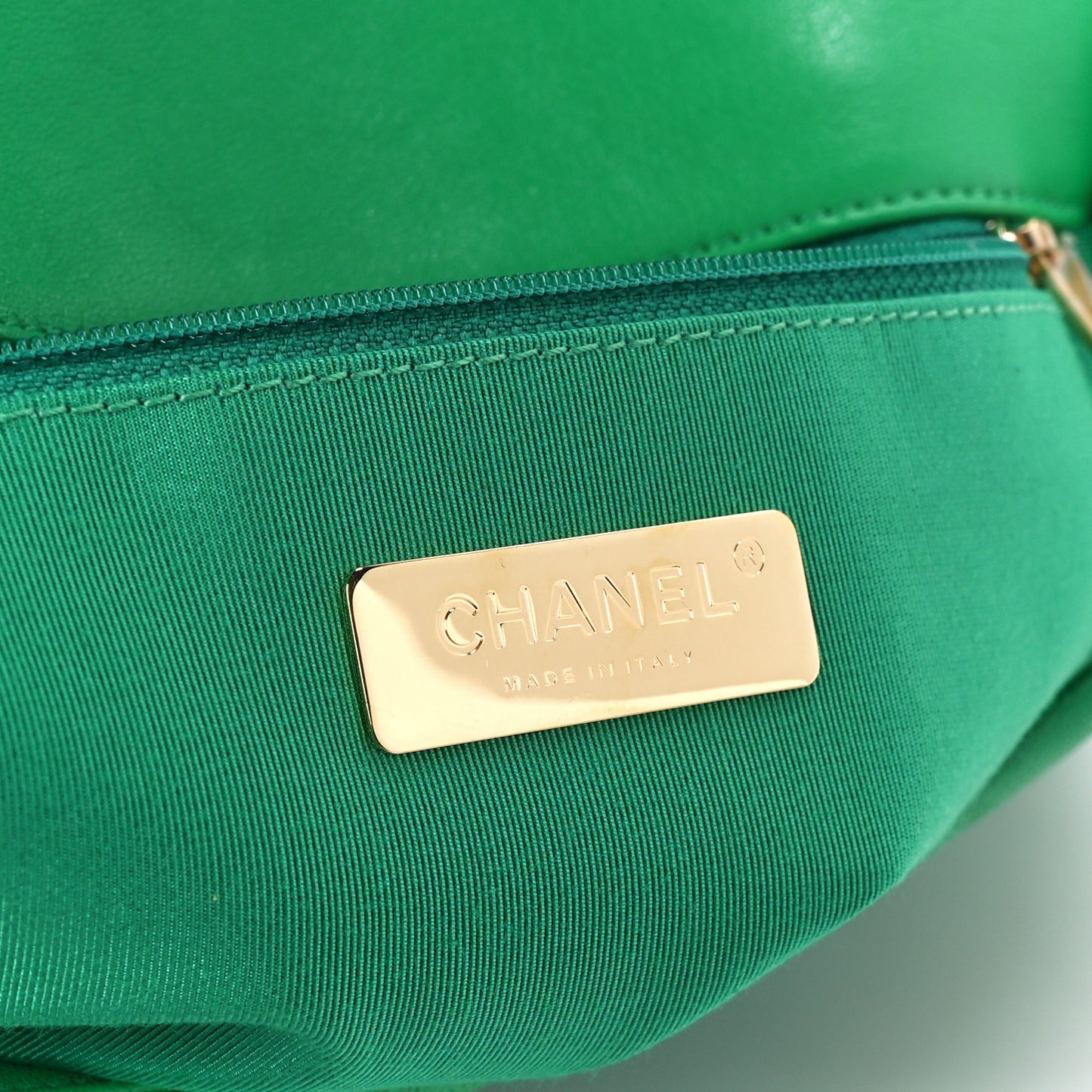 Lambskin Quilted Large Chanel 19 Flap Green