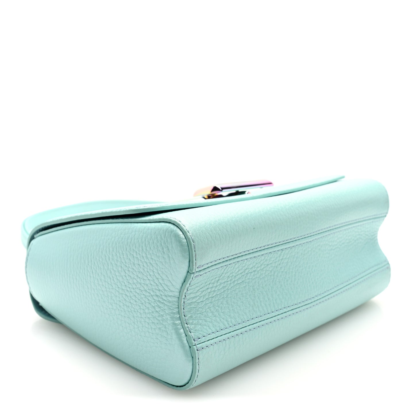 Iridescent Grained Calfskin Summer Splash Twist MM Blue