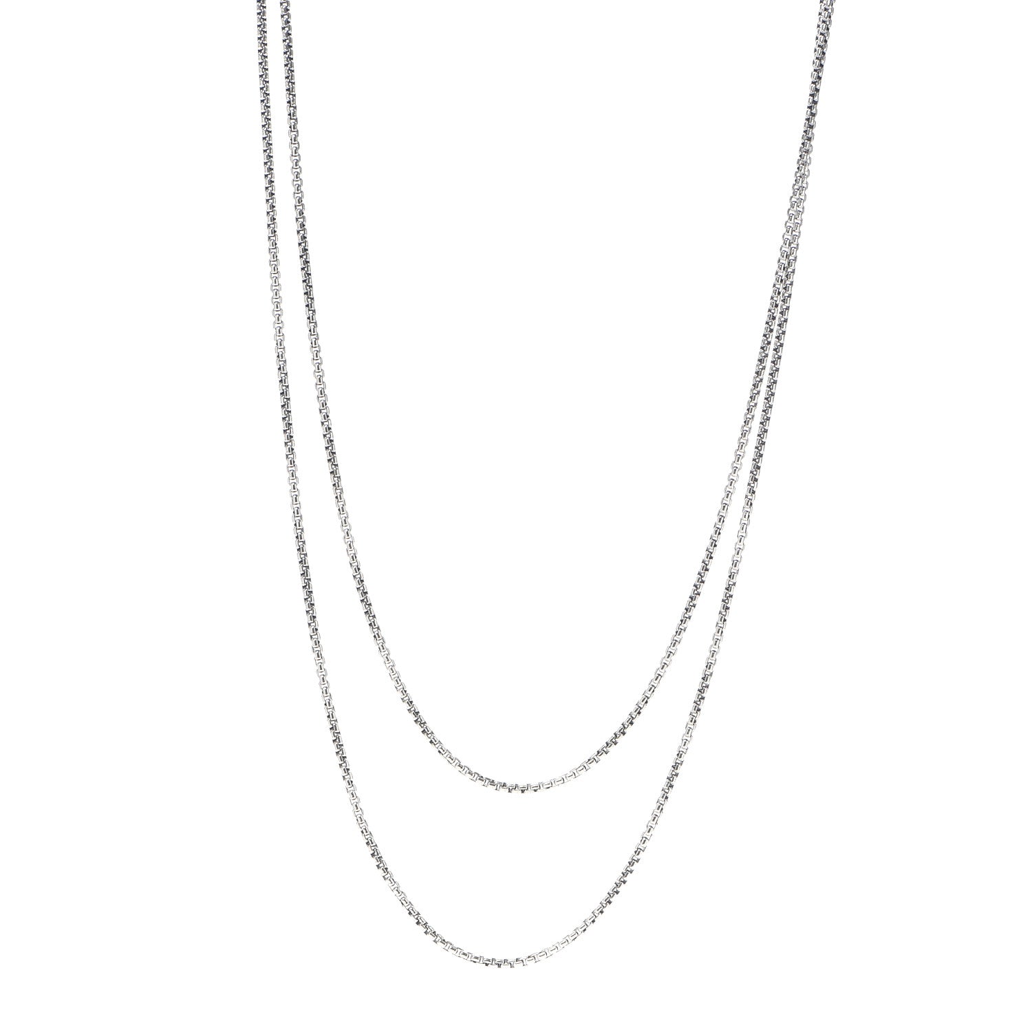David Yurman Sterling Silver 14K Yellow Gold 2.7mm Box Chain Necklace 72" 1 of 5