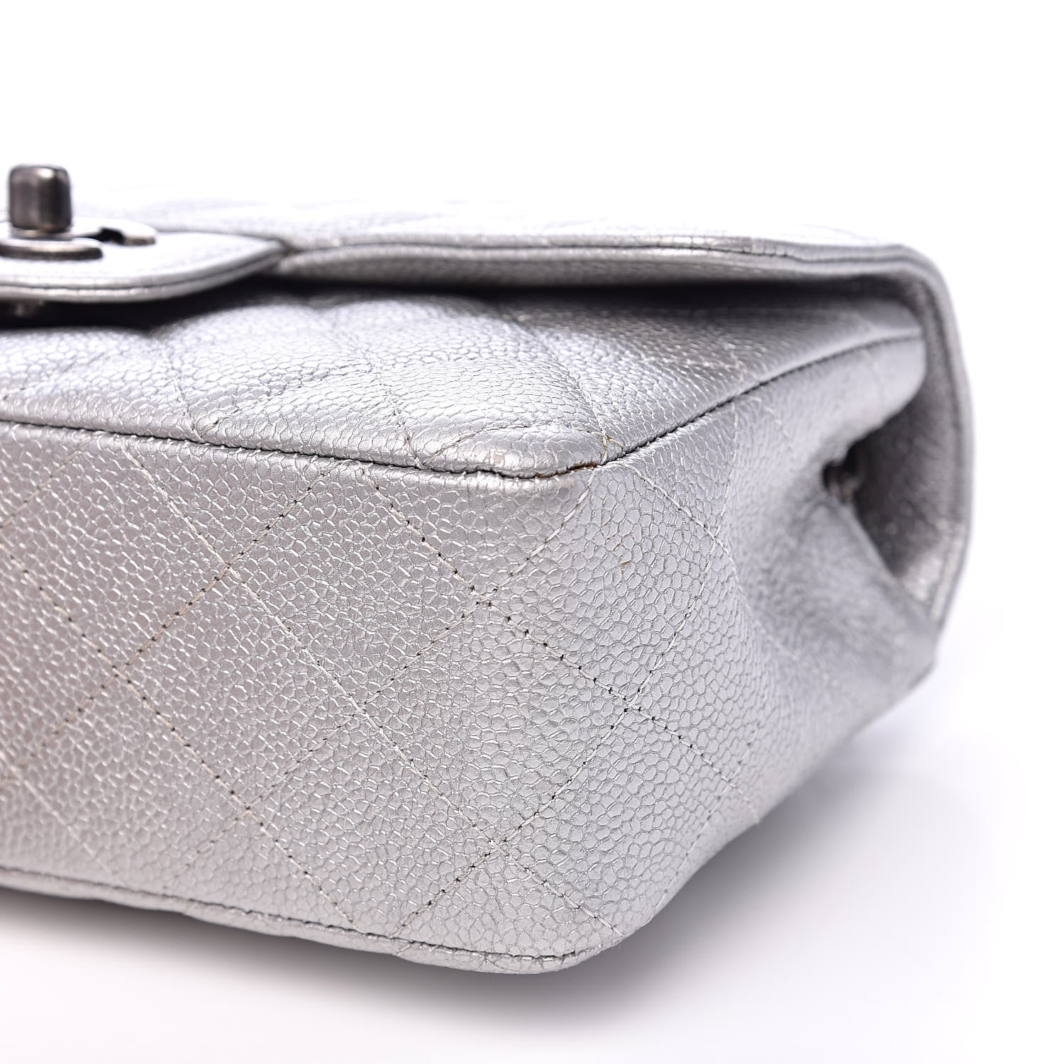 Chanel Metallic Caviar Quilted Mini Rectangular Flap Silver 9 of 13