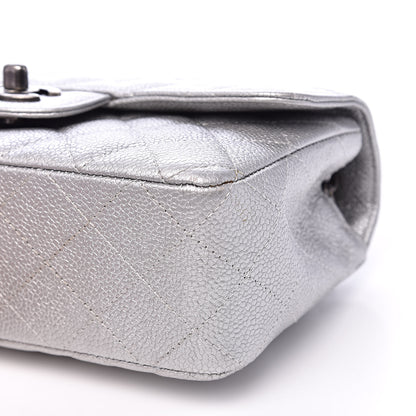 Chanel Metallic Caviar Quilted Mini Rectangular Flap Silver 9 of 13
