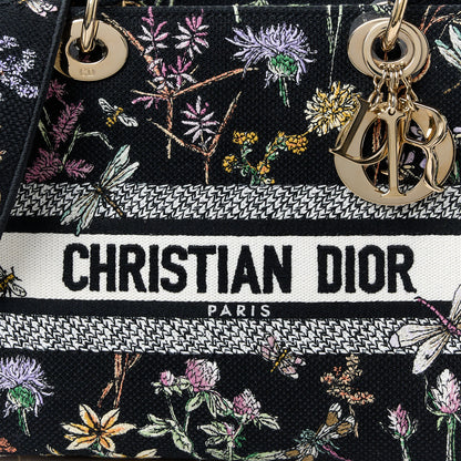 Christian Dior Canvas Embroidered Herbarium Medium Lady D-Lite Black Multicolor 8 of 10