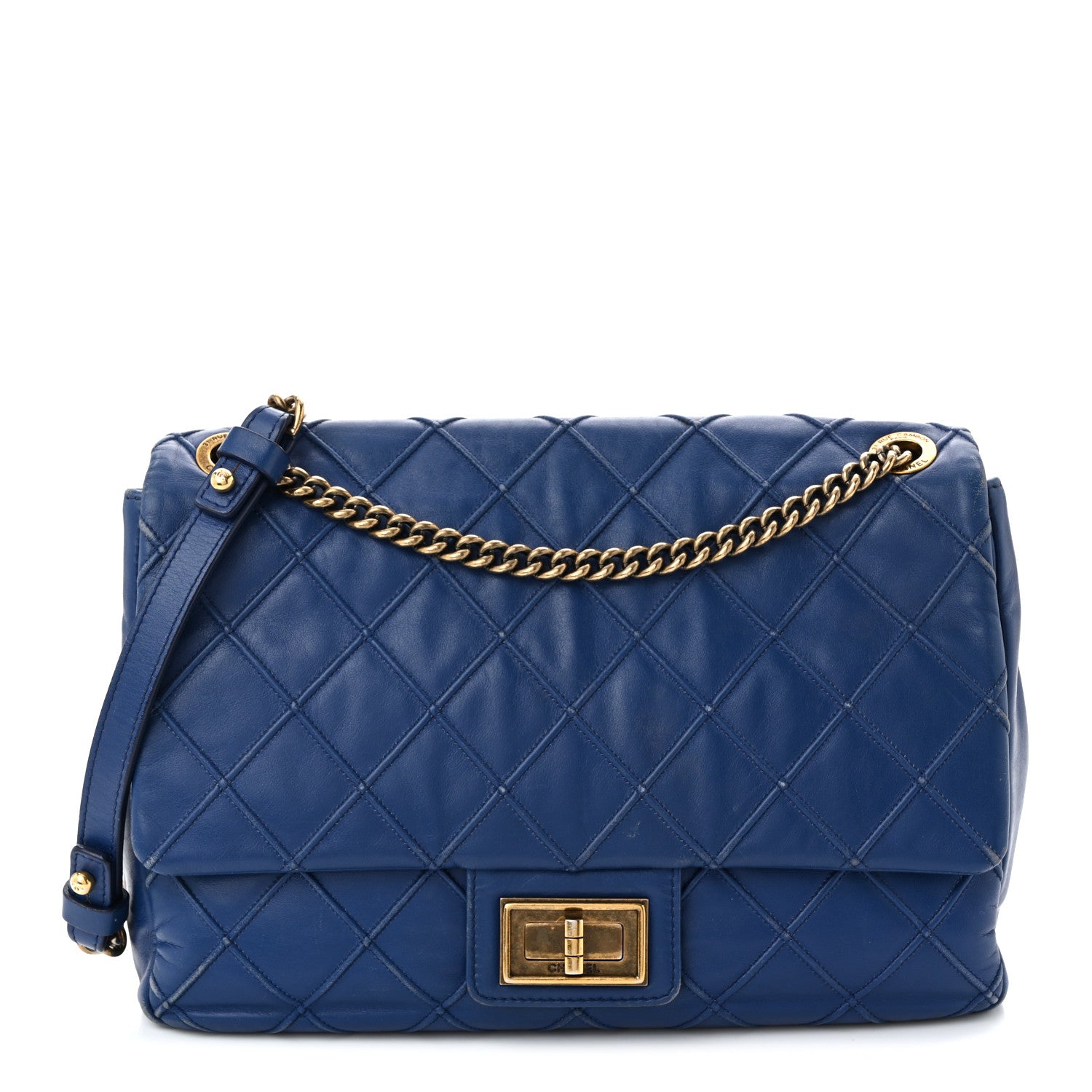 Chanel Calfskin Diamond Debossed Large Cosmos Flap Blue 1 of 11