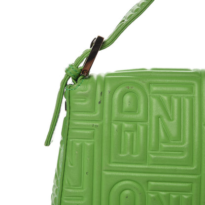 Fendi Nappa Logo Embossed Baguette Green 10 of 10