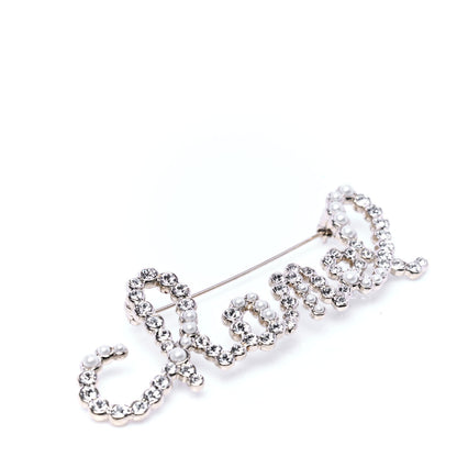 Chanel Metal Glass Swirling Pearls Brooch Pin Gold 3 of 5