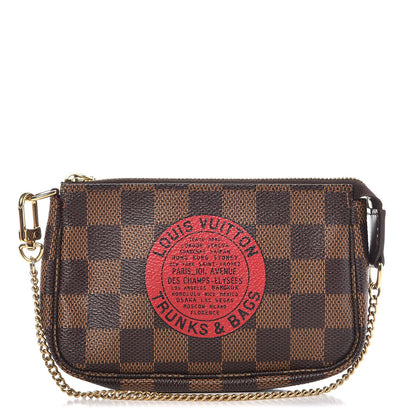 Louis Vuitton Damier Ebene Complice Trunks and Bags Mini Pochette Accessories Red 1 of 7
