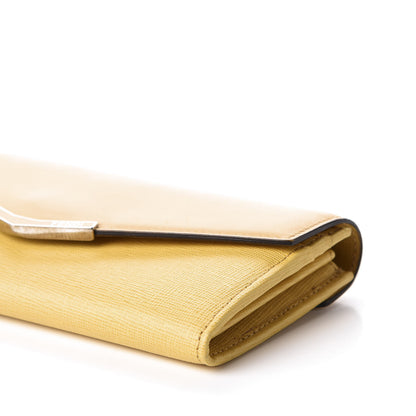Fendi Vitello Elite Flamingo 2Jours Continental Wallet Giallo Alchemy 6 of 9