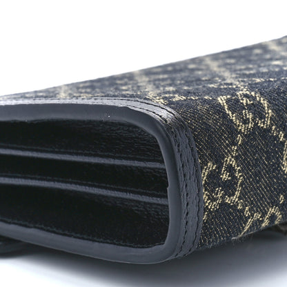 Gucci Jacquard Black Denim GG Monogram Mini Dionysus Chain Wallet Black Ivory 9 of 11