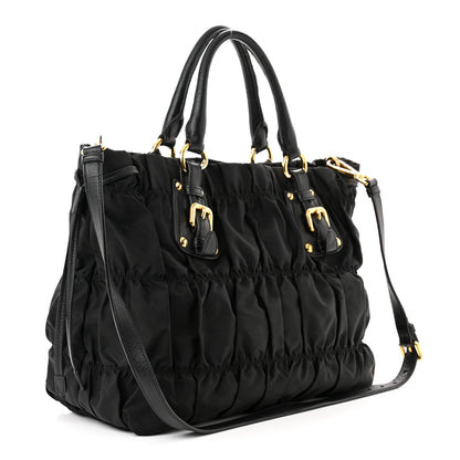 Prada Tessuto Nylon Gaufre Tote Black 3 of 13
