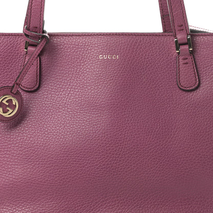 Gucci Pebbled Calfskin Interlocking G Tote Fresia Rose 8 of 12
