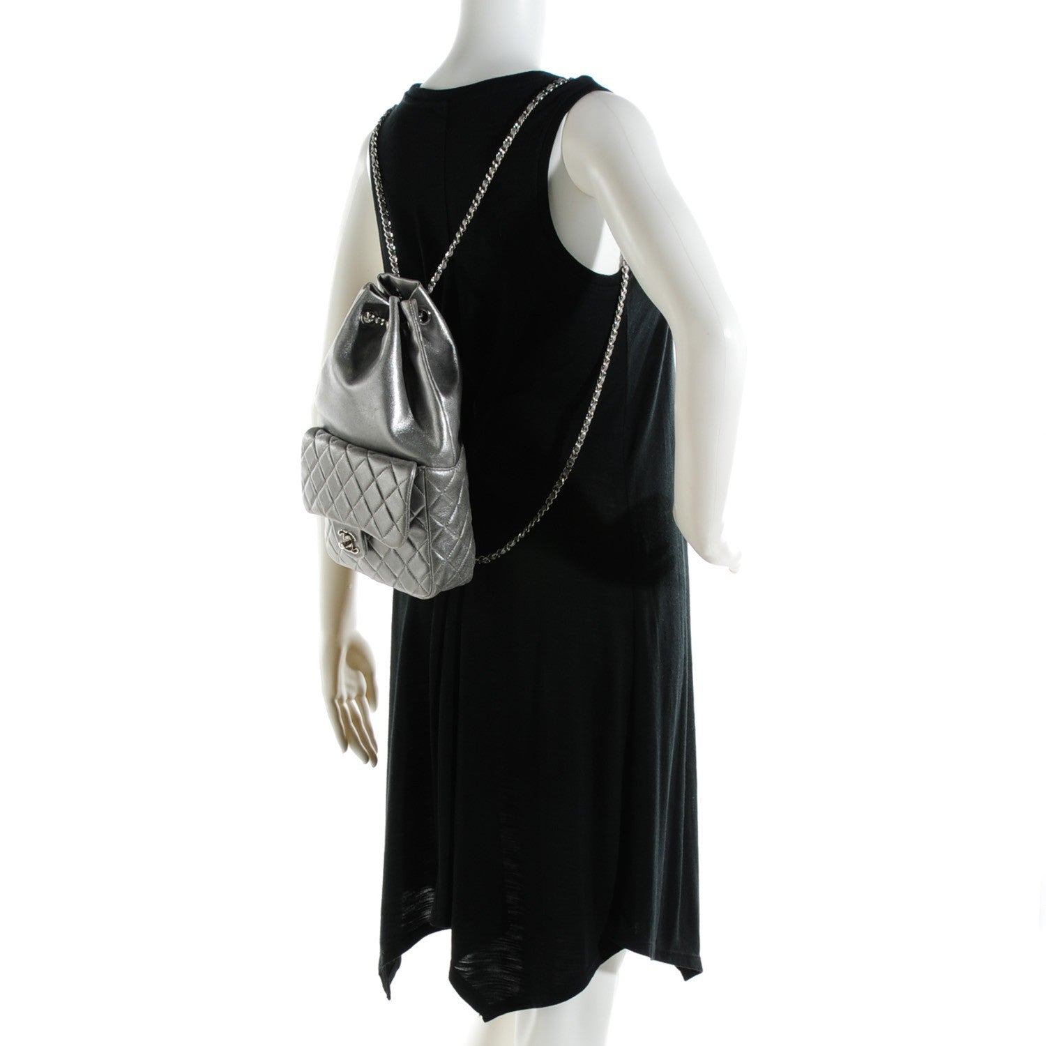 Chanel Metallic Lambskin Quilted Small In Seoul Backpack Silver 2 of 8