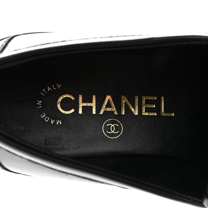Chanel Lambskin Quilted CC Turnlock Loafers 37 Black 7 of 9
