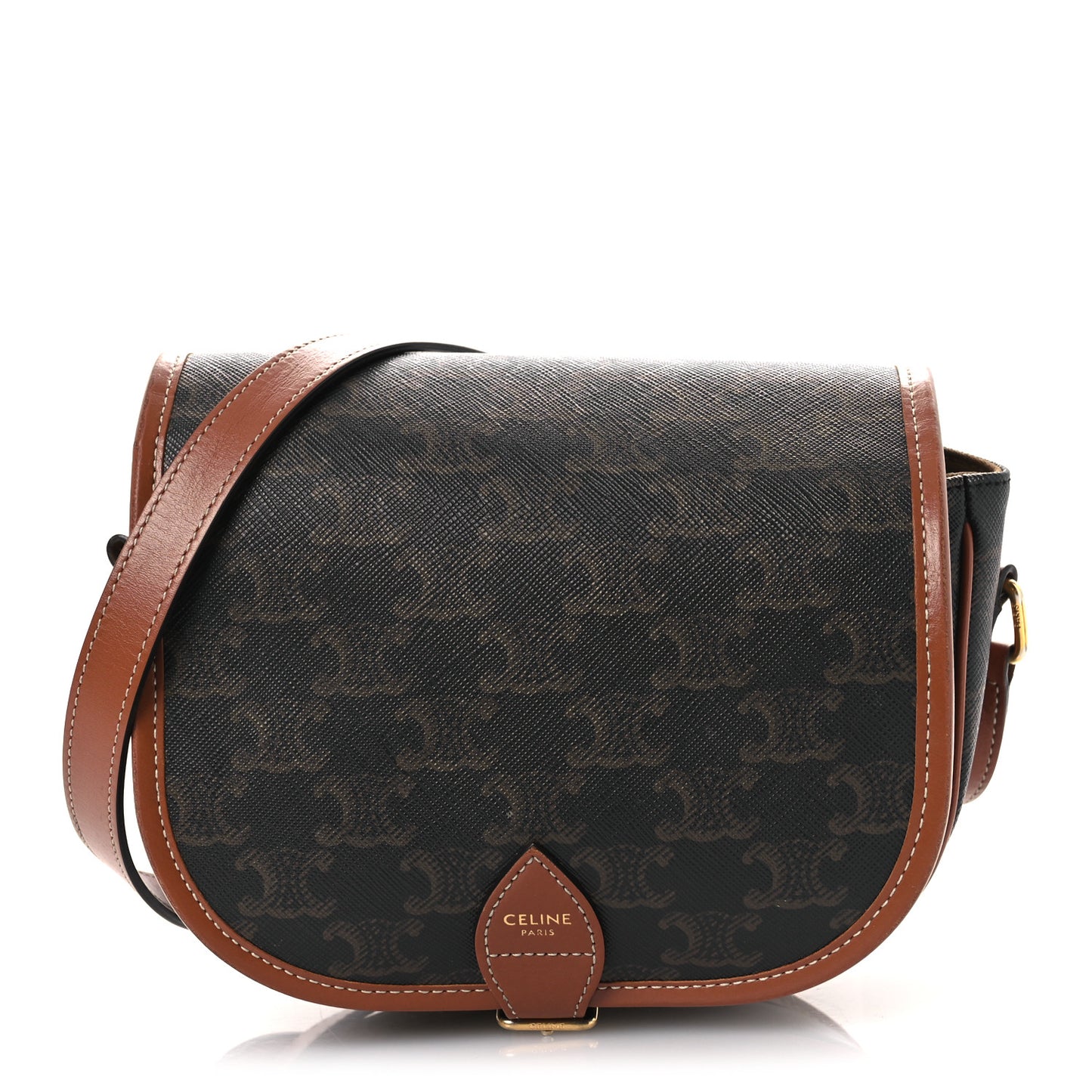 Triomphe Canvas Medium Folco Bag Tan