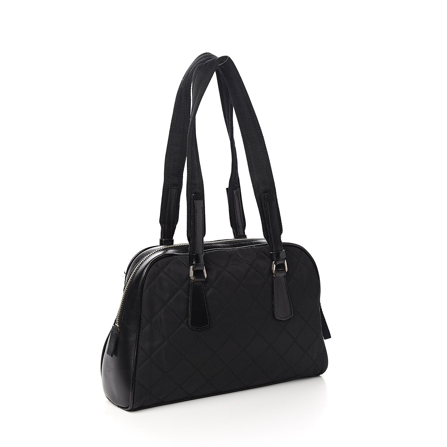 Prada Nylon Tessuto Impuntu Quilted Shoulder Bag Black 2 of 10
