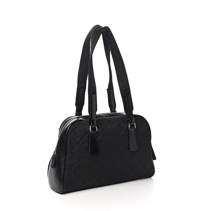Prada Nylon Tessuto Impuntu Quilted Shoulder Bag Black 2 of 10