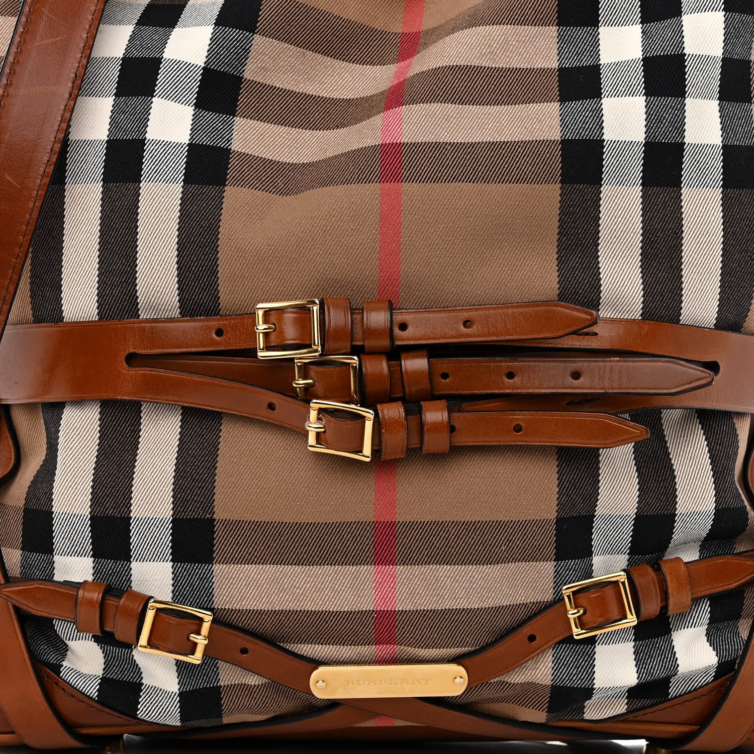 Burberry House Check Bridle Calfskin Medium Gosford Hobo Dark Tan 8 of 14