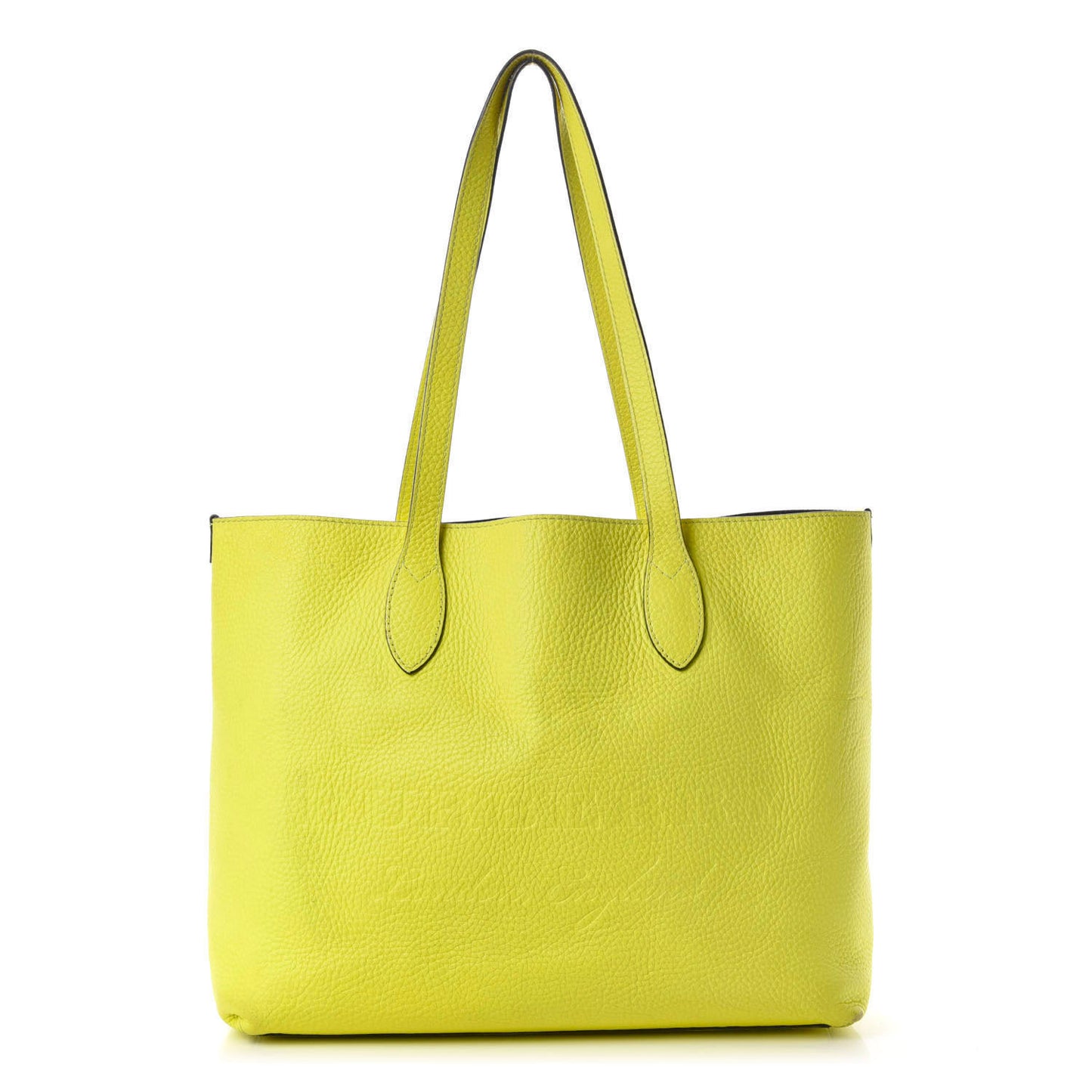 Grainy Calfskin Remington Tote Neon Yellow