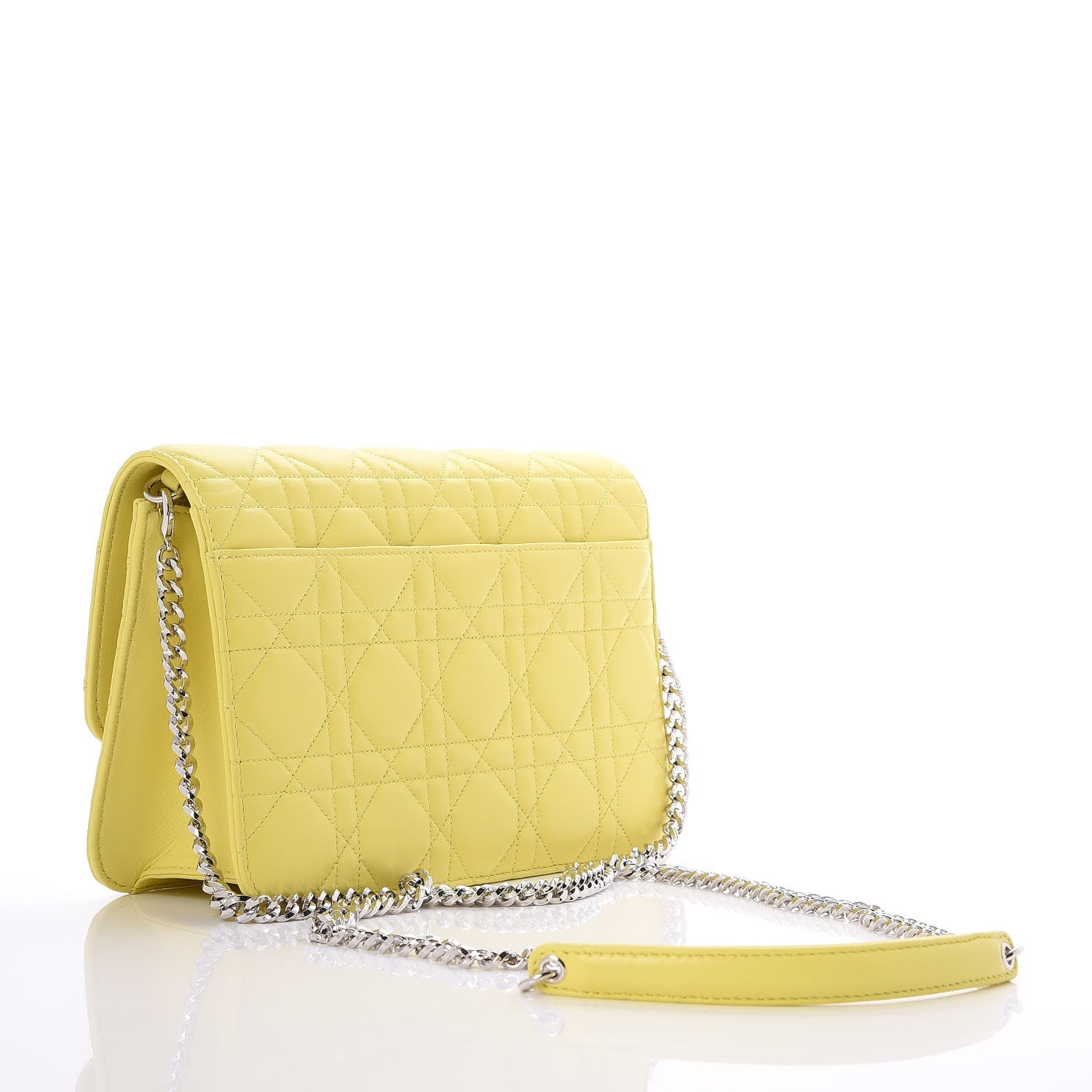 Christian Dior Lambskin Cannage Miss Dior Promenade Pouch Citron 3 of 7