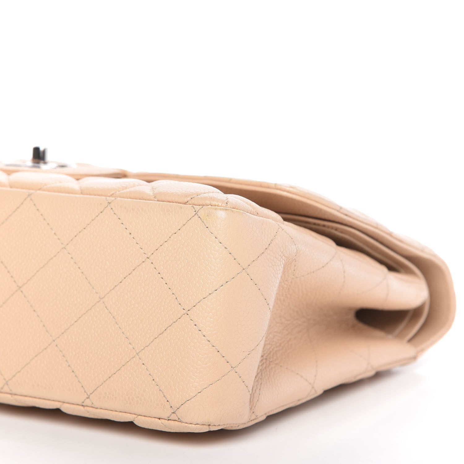Chanel Caviar Quilted Jumbo Double Flap Beige Clair 8 of 14