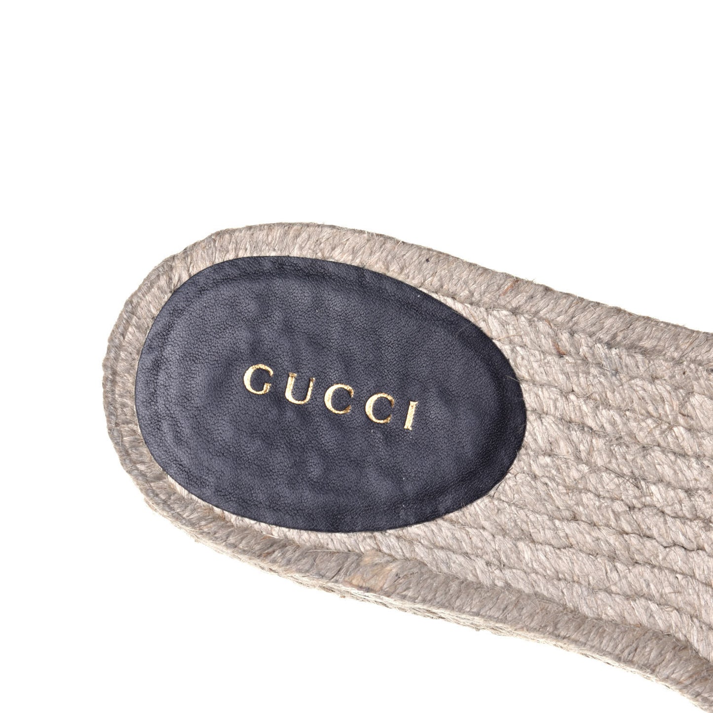 Monogram Matelasse Diagonal GG Marmont Platform Espadrille Slide Sandals 40.5 Beige Ebony Black