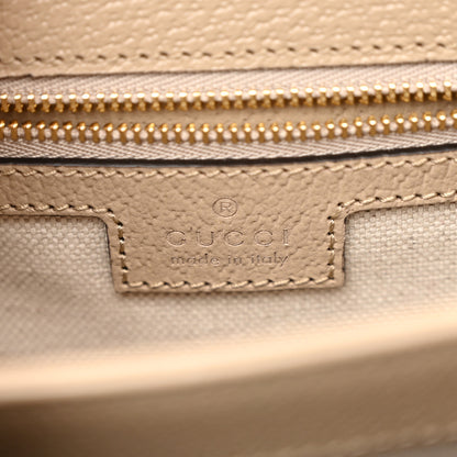 Gucci GG Supreme Monogram Textured Dollar Calfskin Web Small Ophidia Padlock Top Handle Bag Beige Mystic White Oatmeal 6 of 10