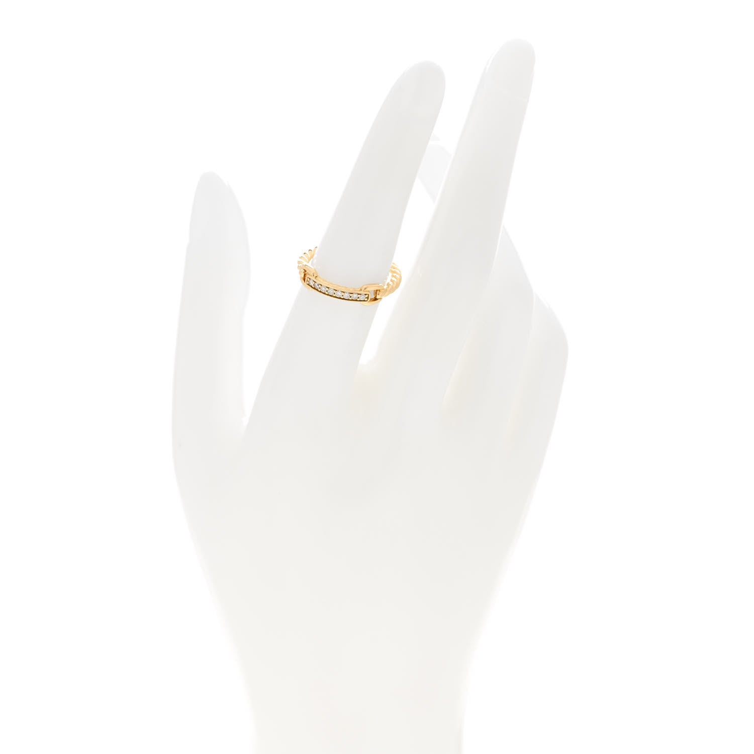 David Yurman 18K Yellow Gold Diamond Pave Petite Ring 53 6.25 2 of 4