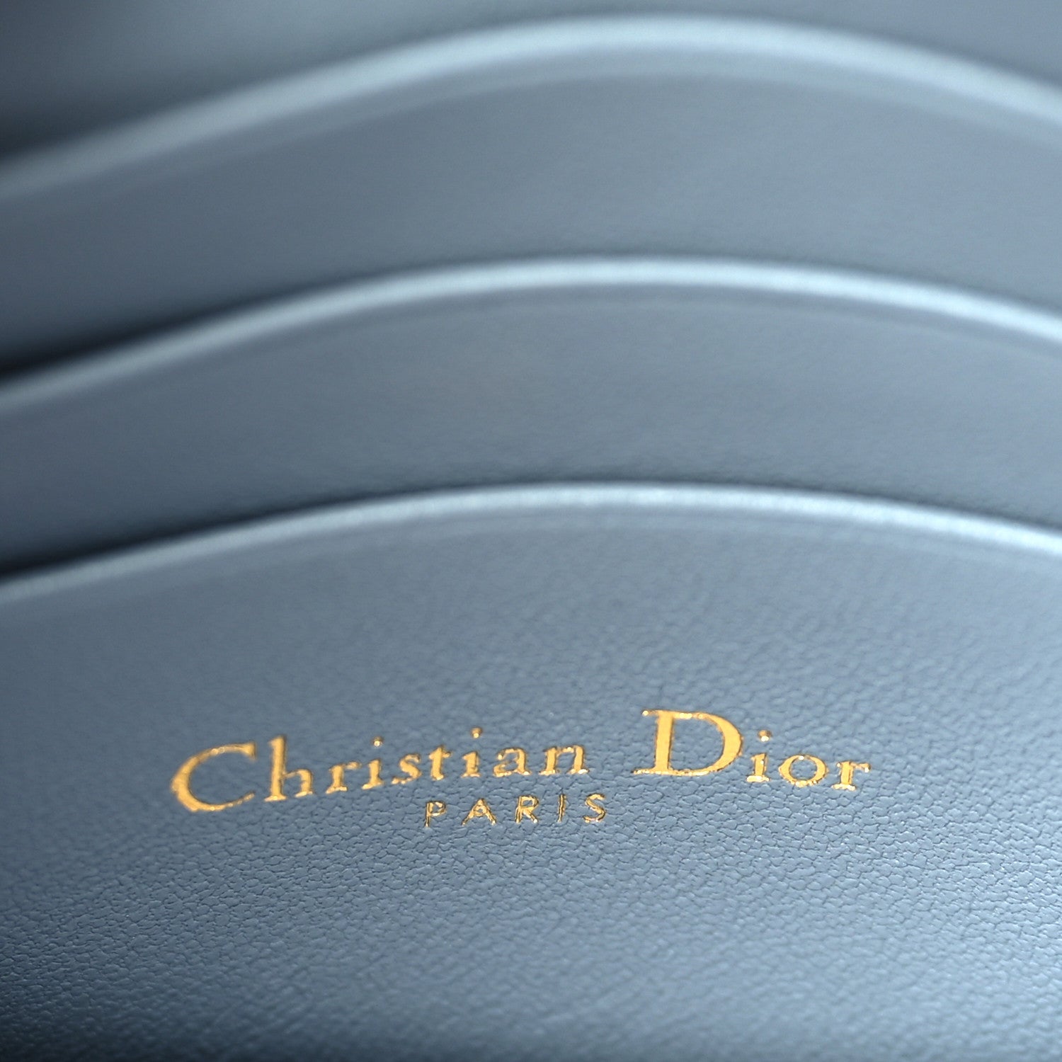 Christian Dior Calfskin Cannage Caro Zipped Pouch With Chain Cloud Blue 6 of 10