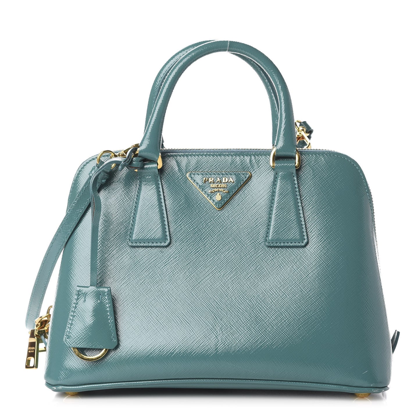 Saffiano Vernice Small Promenade Tote Turchese