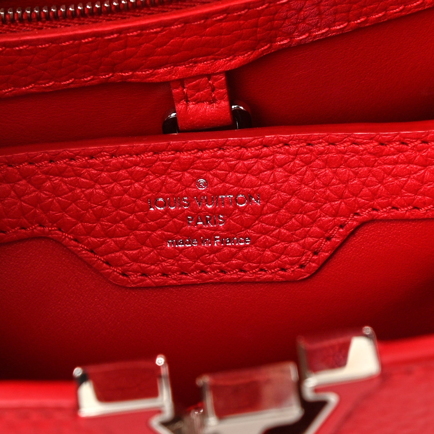 Louis Vuitton Taurillon Capucines BB Scarlet Red 5 of 6