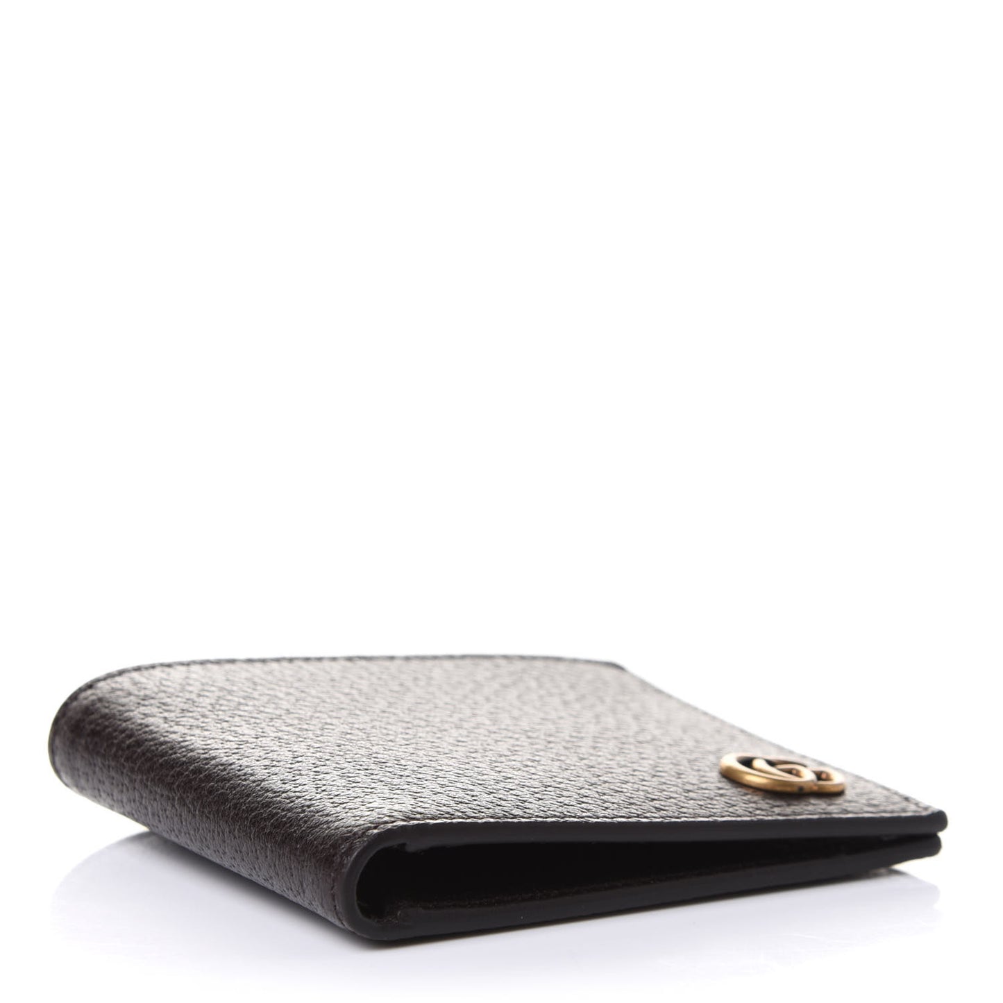 Calfskin Boar Effect GG Marmont Bi-Fold Wallet Black