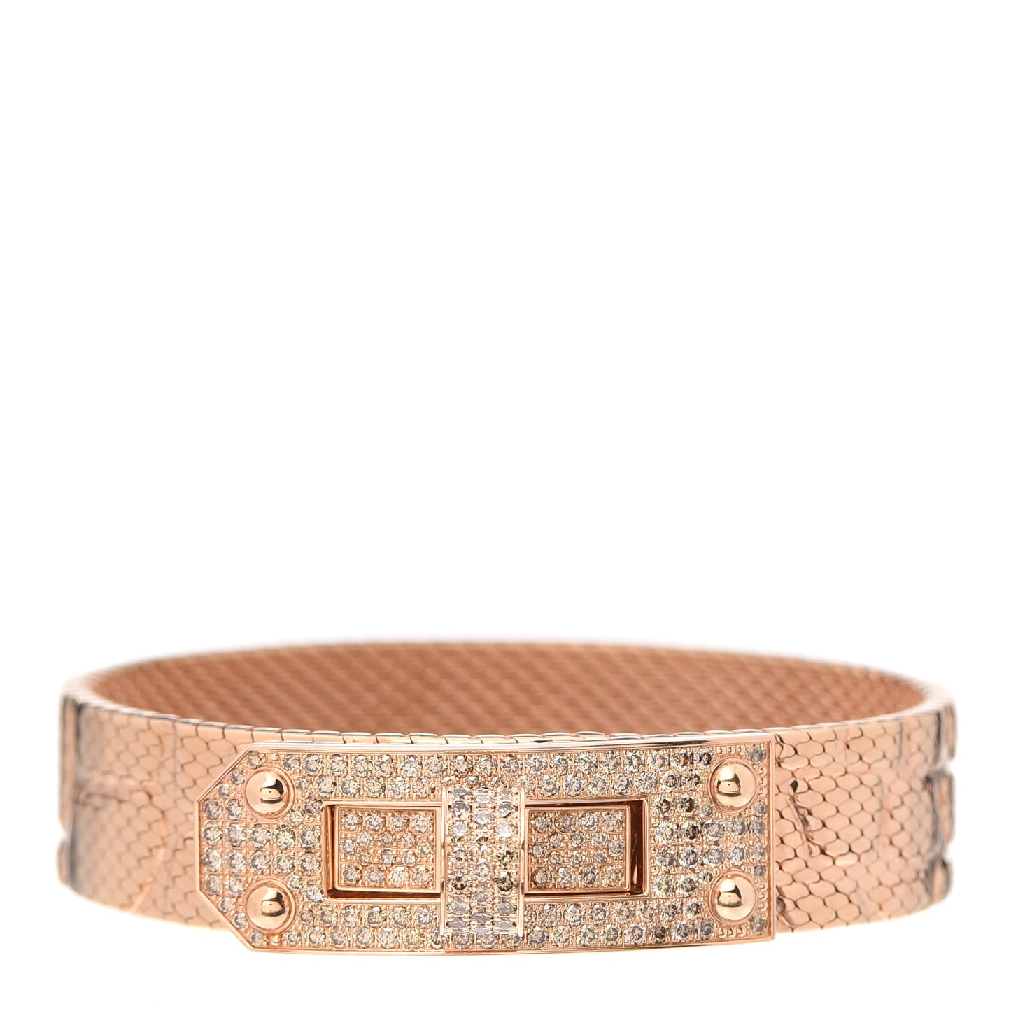 18K Rose Gold Diamond MM Kelly Milanese Bracelet SH