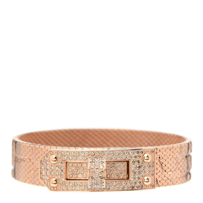 Hermes 18K Rose Gold Diamond MM Kelly Milanese Bracelet SH 1 of 5