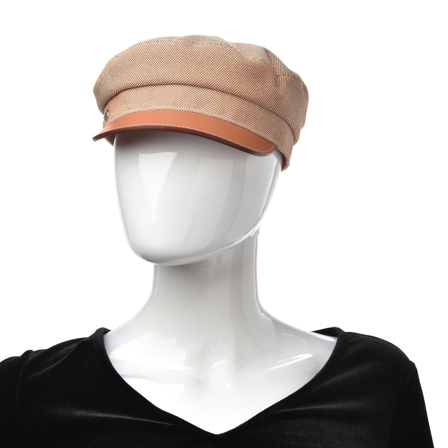 Hermes Cotton Silk Swift Clou de Selle Vauban Cap 57 Marron Alezan Gold 2 of 8