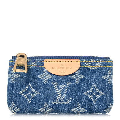 Louis Vuitton Monogram Denim Key Pouch Denim Blue 1 of 8