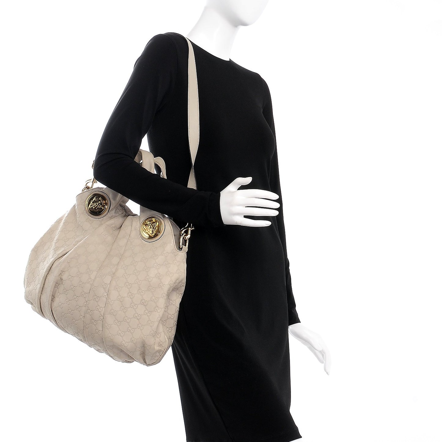 Guccissima Medium Hysteria Top Handle Bag Off White