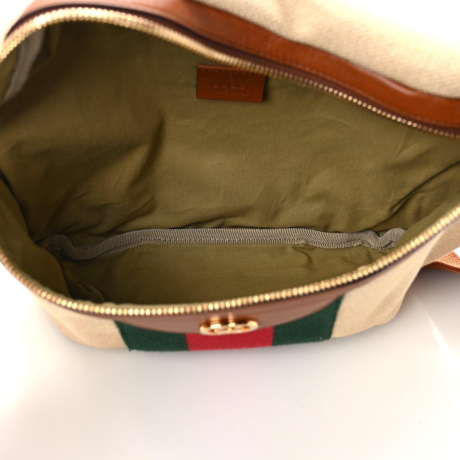 Gucci Vintage Canvas Web Belt Bag Sand Cuir 5 of 10