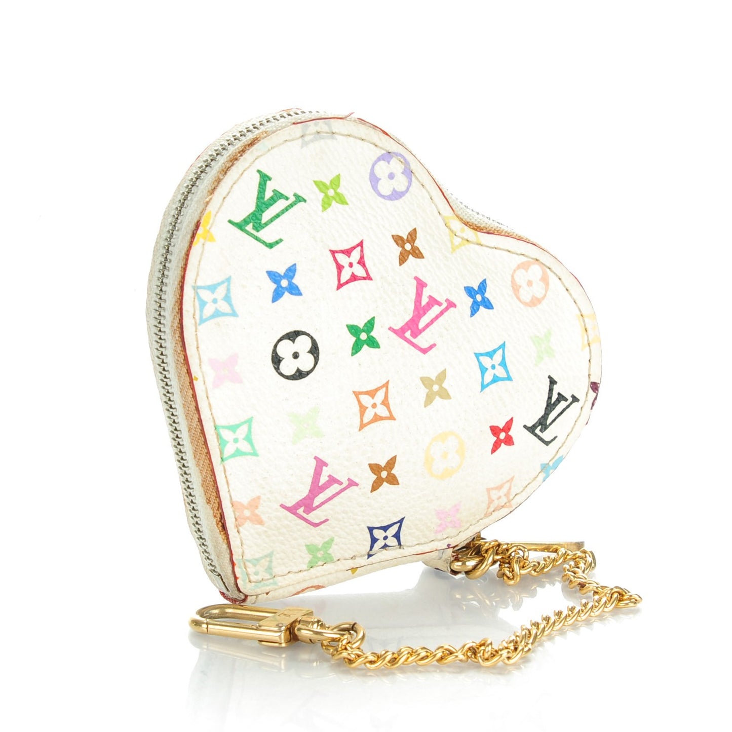 Monogram Multicolor Coeur Heart Coin Purse White